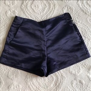Forever 21 Satin high waisted navy shorts